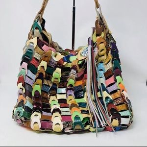 Anthropologie Dede Linked Leather Bag Large